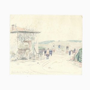 VII Prise de Mon Bureau - Origina Pencil Drawing a Watercolor 1914 1914-ZCI-758655