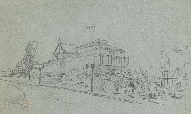 Villa - Original Pencil on paper - 20th Century 20th century-ZCI-759188