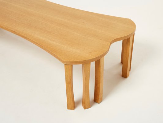 Vincent Free Form Oak Wood Coffee Table from Poujardieu, 1992-YJA-1398429