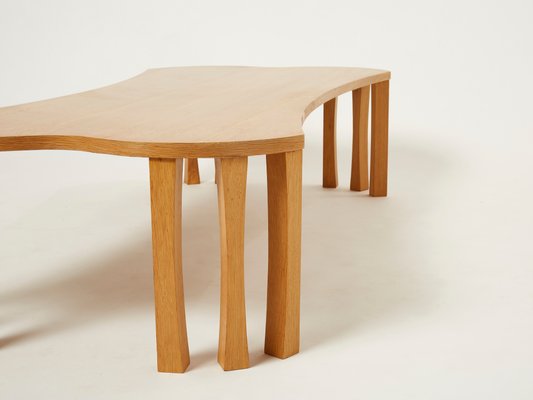 Vincent Free Form Oak Wood Coffee Table from Poujardieu, 1992-YJA-1398429