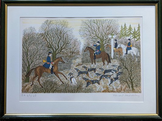 Vincent Haddelsey, The Hunting, Original Hand-Signed Lithograph, Framed-NRC-1768468