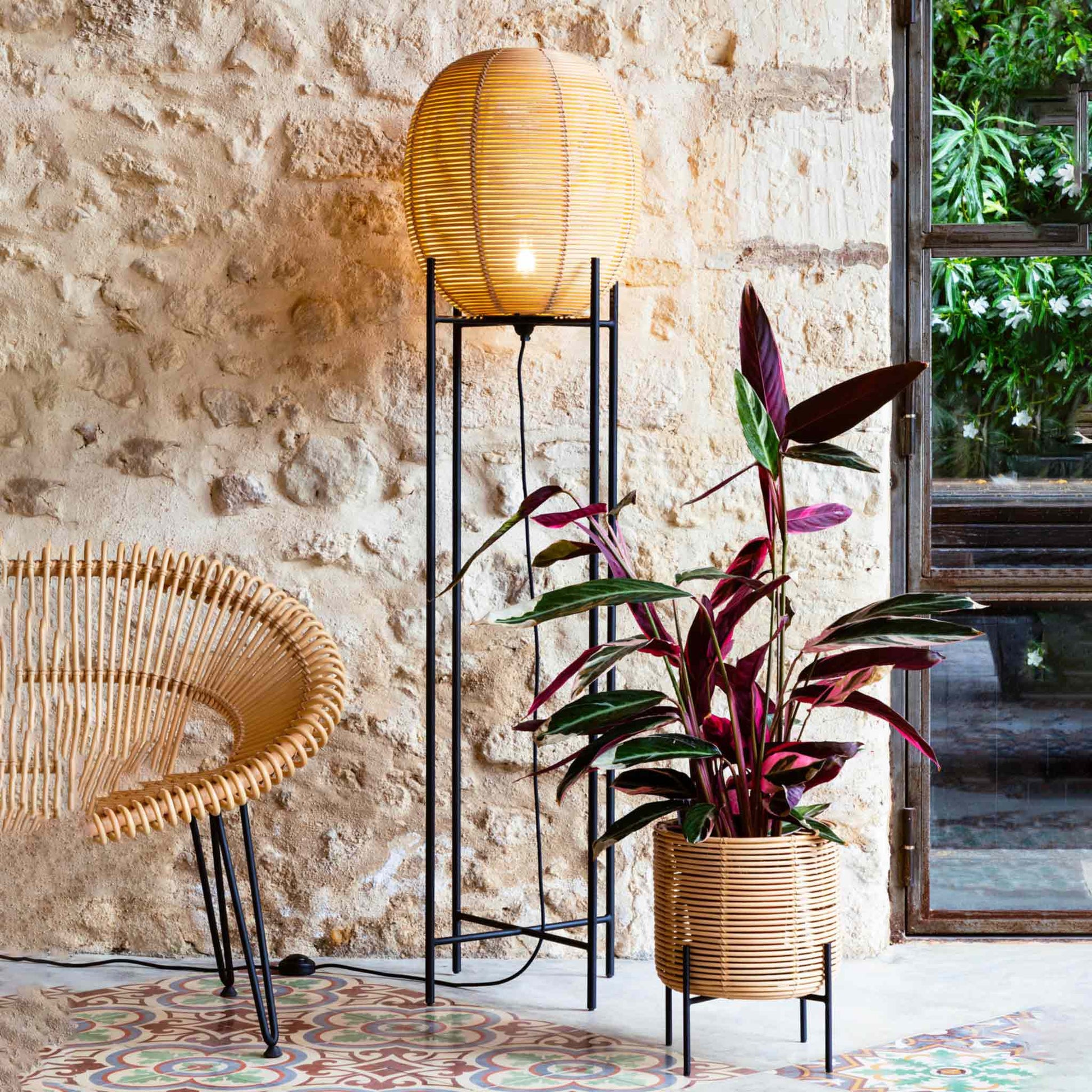 Round Rattan Vase VIVI by Vincent Sheppard