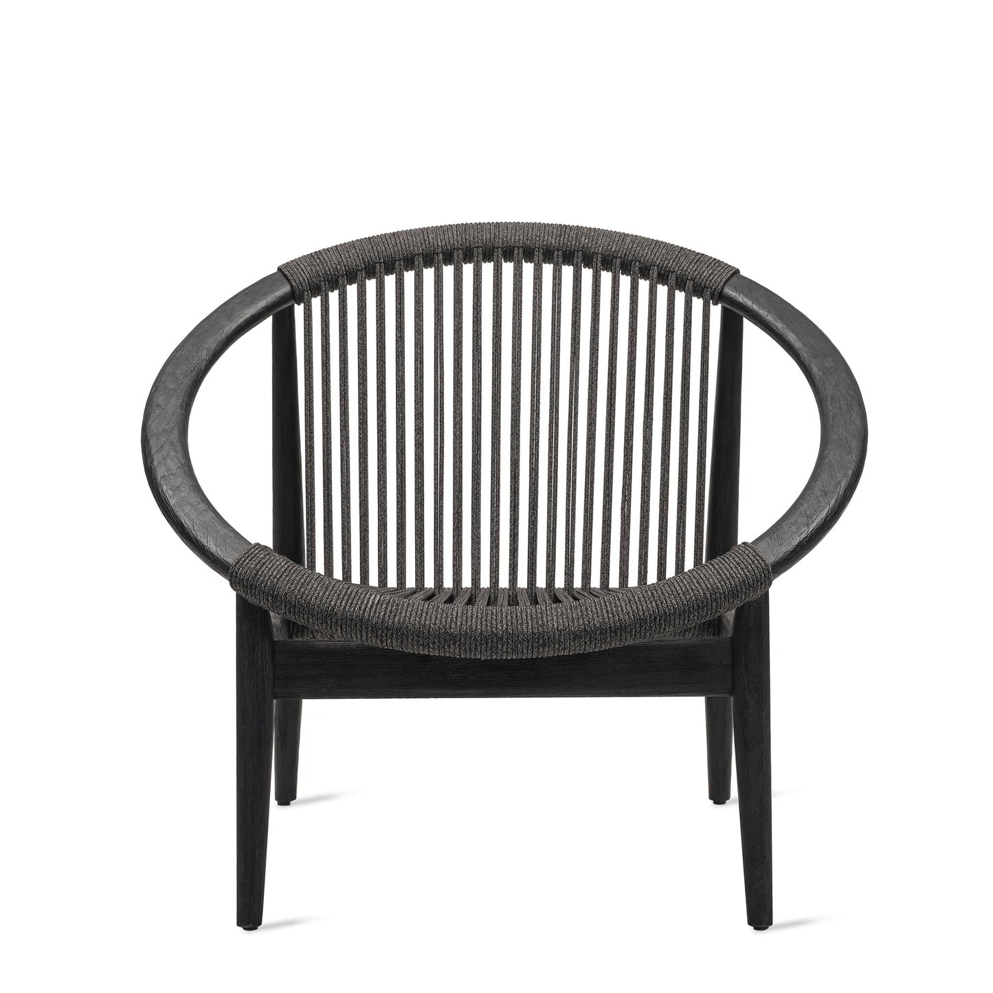 Rope Easy Chair With Armrests Frida by Vincent Sheppard #Brushed teak black / onyx