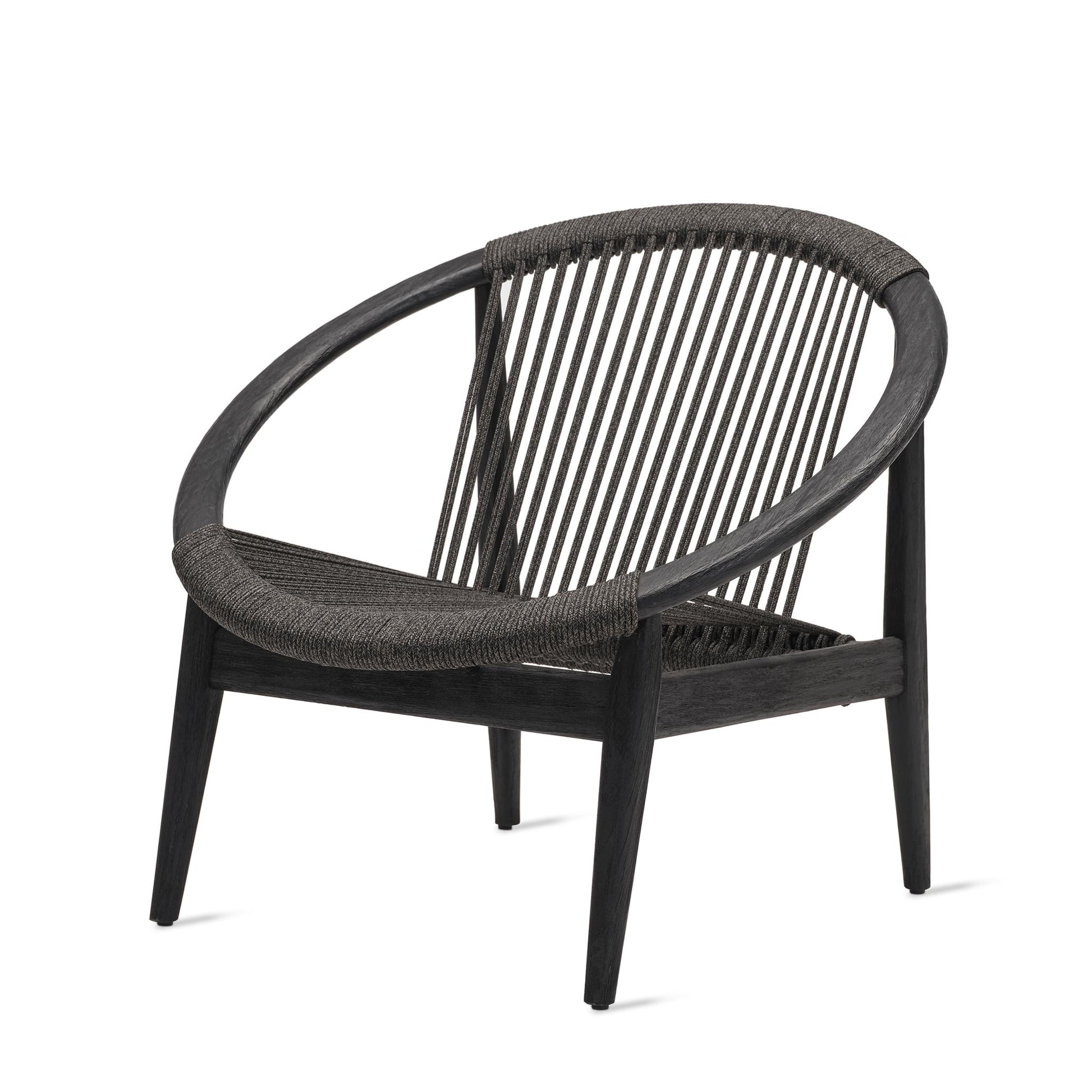 Rope Easy Chair With Armrests Frida by Vincent Sheppard #Brushed teak black / onyx