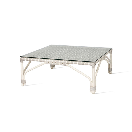 Low square wicker garden coffee table Lucy by Vincent Sheppard