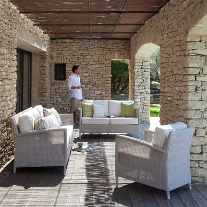 SAFI - Garden wicker easy chair with armrests