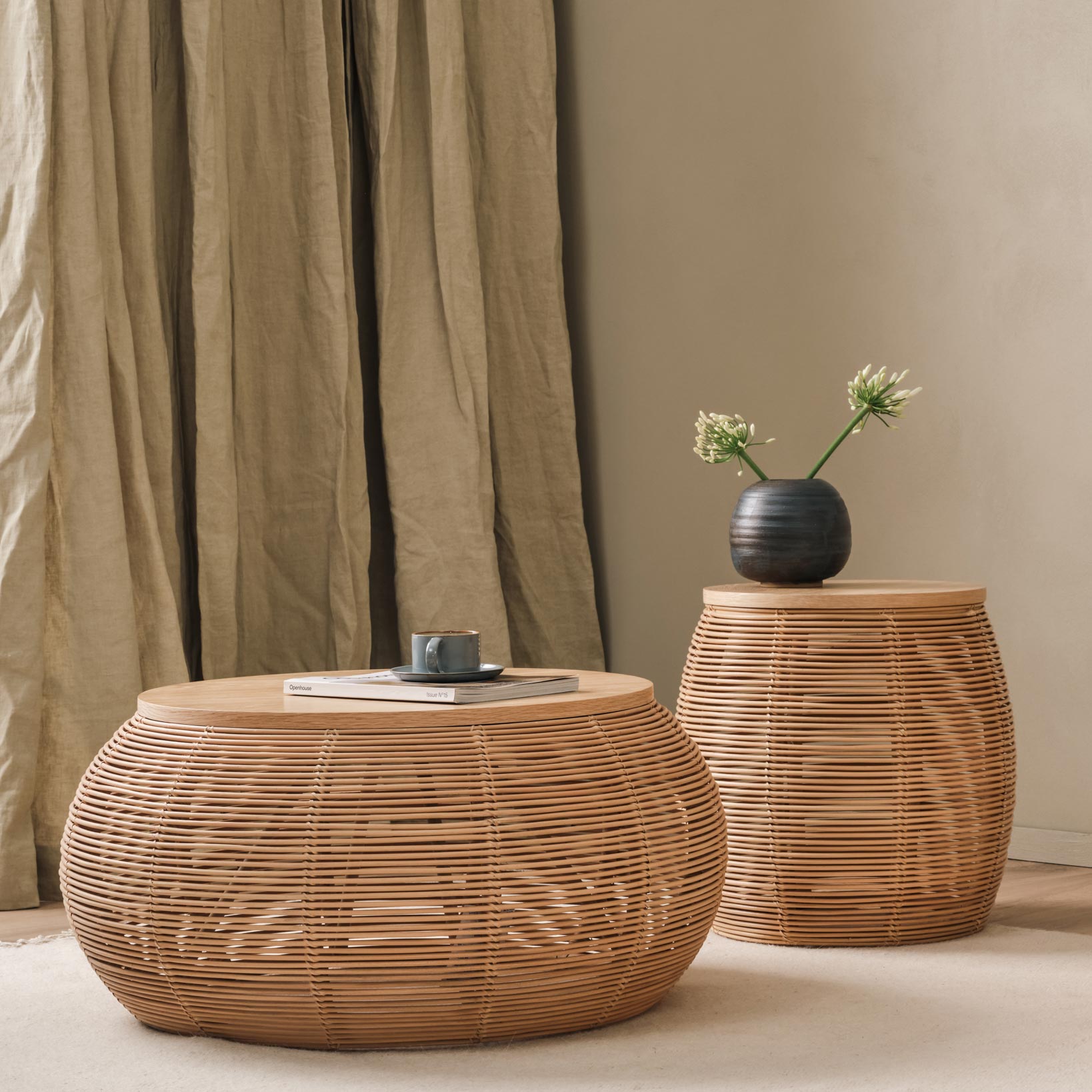 Round Rattan Side Table Vivi by Vincent Sheppard