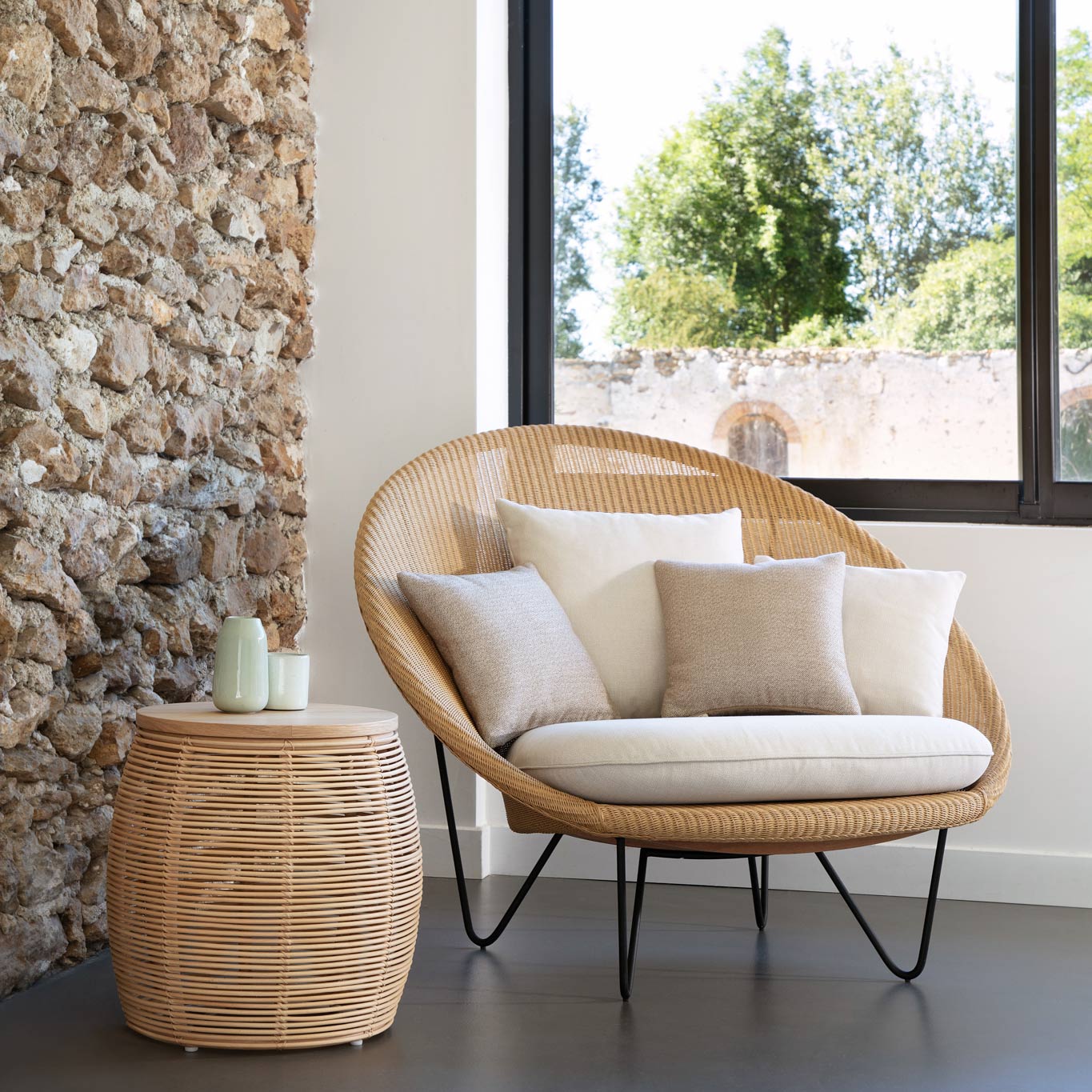 Round Rattan Side Table Vivi by Vincent Sheppard