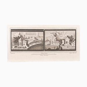 Vincenzo Aloja, Landscapes with Monuments, Etching, 18th Century-ZCI-1760616