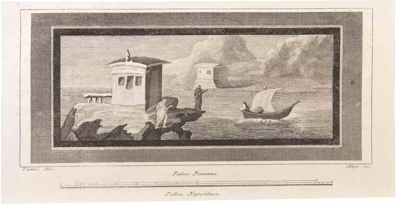 Vincenzo Aloja, Seascape, Etching, 18th Century-ZCI-1760597