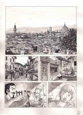 Vincenzo Bizzarri, A Day in Florence, Ink Illustration, 2015-ZCI-1762213