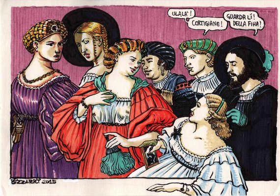 Vincenzo Bizzarri, Gentelmen and Courtesans, Ink Illustration, 2015-ZCI-1762223