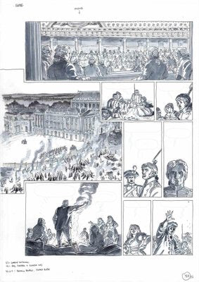 Vincenzo Bizzarri, Pickets in Versailles, Comic Illustration, 2019-ZCI-1762202