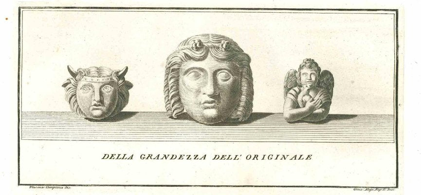 Vincenzo Campana, Ancient Roman Statues, Original Etching, 18th Century-ZCI-2025056