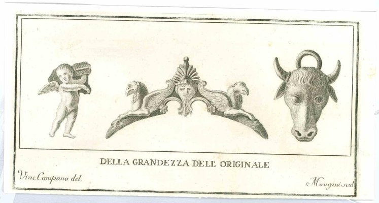 Vincenzo Campana, Ancient Roman Statues, Original Etching, 18th Century-ZCI-2025036