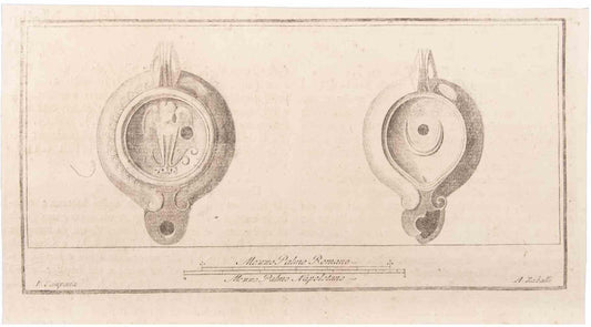 Vincenzo Campana, Oil Lamp, Etching, 18th Century