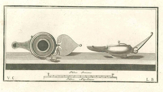 Vincenzo Campana, Oil Lamp, Etching, 18th Century