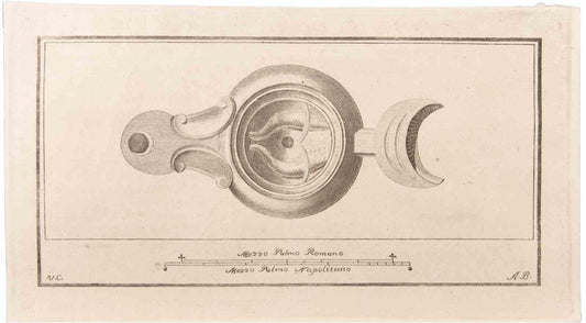 Vincenzo Campana, Oil Lamp, Etching, 18th Century