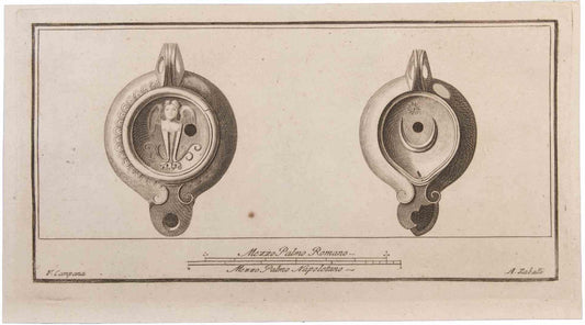 Vincenzo Campana, Oil Lamps, Etching, 18th Century