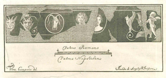 Vincenzo Campana, Pompeian Fresco, Etching, 18th Century