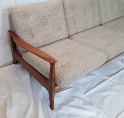 Vinitage German Cherrywood and Beige Wool Daybed from Straub, 1970s-HOI-647212