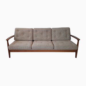 Vinitage German Cherrywood and Beige Wool Daybed from Straub, 1970s-HOI-647212