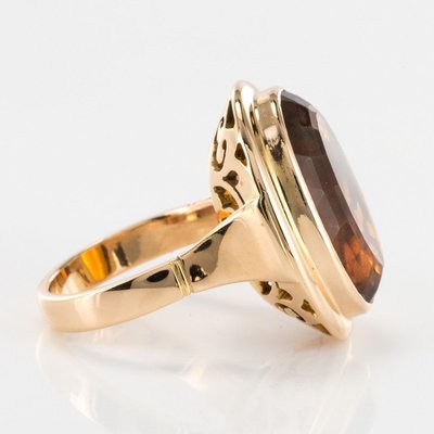 Vintage 11.50 Carat Citrine 18 Karat Yellow Gold Ring, 1960s-OLU-896303