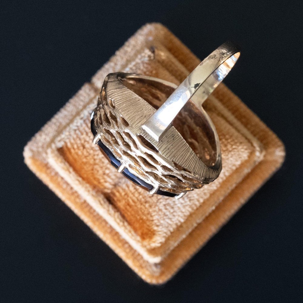 Vintage 14k Gold Cocktail Ring with Smoky Quartz, 1960s-1970s