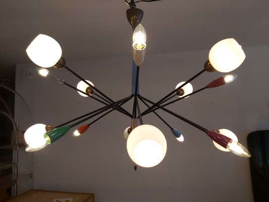 Vintage 16-Light Chandelier in the Style of Stilnovo-WBX-706363