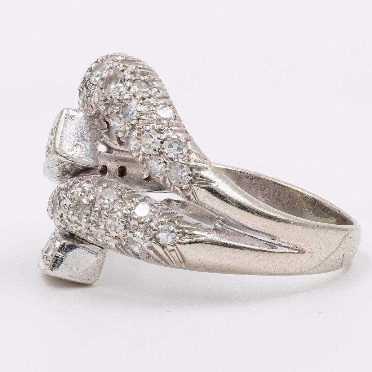 Vintage 18kt White Gold Diamond Ring, 1992