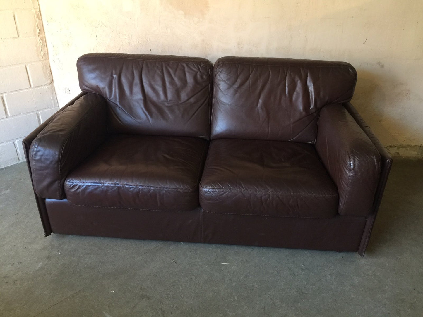 Vintage 2-Seater Brown Leather Sofa from Leolux