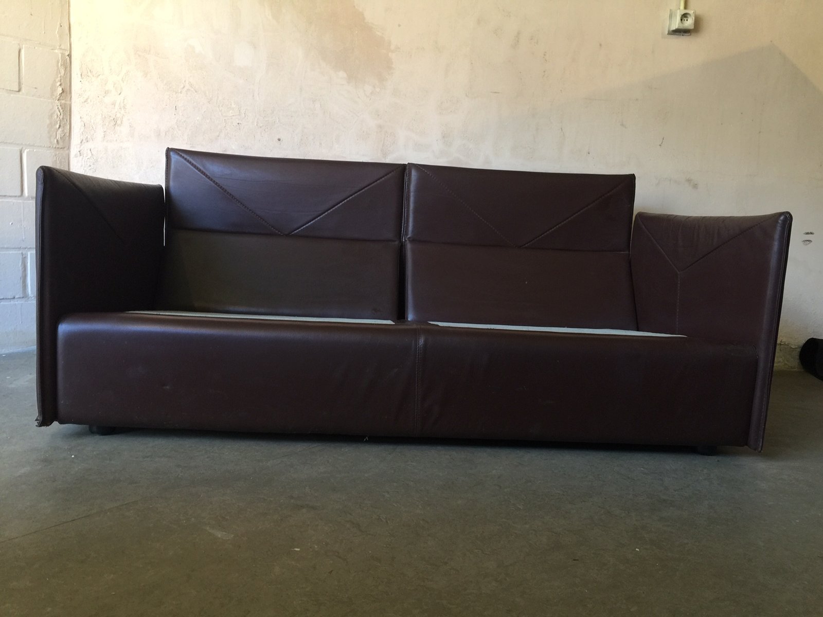 Vintage 2-Seater Brown Leather Sofa from Leolux