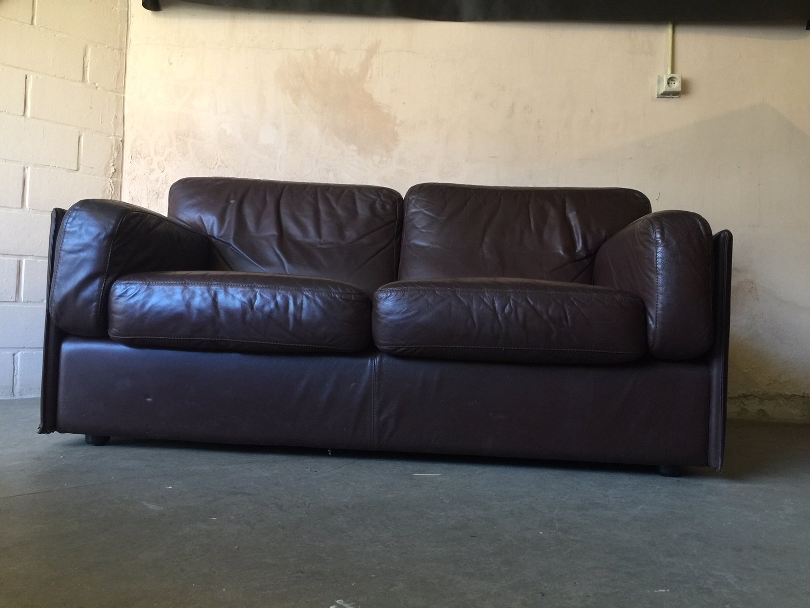 Vintage 2-Seater Brown Leather Sofa from Leolux