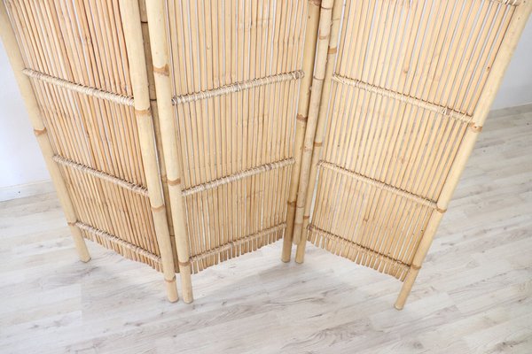 Vintage 3-Panel Bamboo Screen, 1980s-DCO-1334237