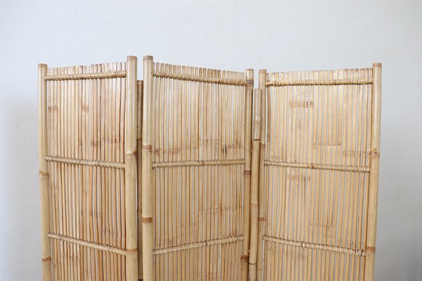 Vintage 3-Panel Bamboo Screen, 1980s-DCO-1334237