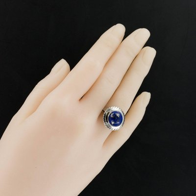 Vintage 4,76 Carat Lapis Lazuli White Gold Ring, 1960s-OLU-896282