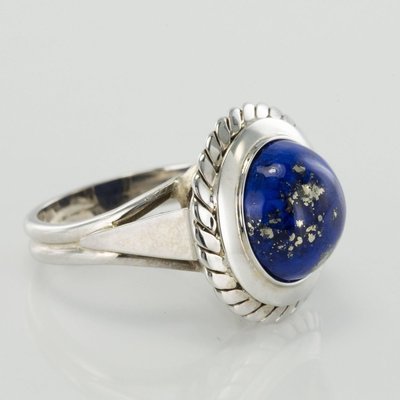 Vintage 4,76 Carat Lapis Lazuli White Gold Ring, 1960s-OLU-896282