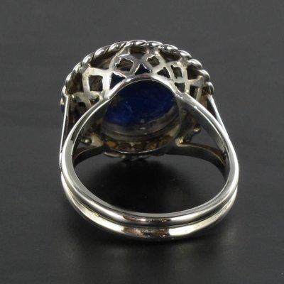 Vintage 4,76 Carat Lapis Lazuli White Gold Ring, 1960s-OLU-896282