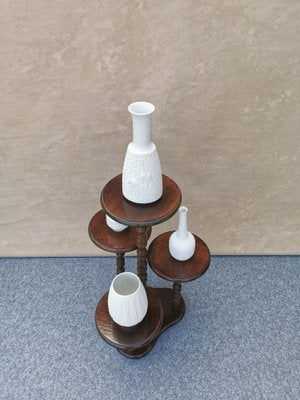 Vintage 4-Arm Plant Stands in Oak, Germany, 1940 / 50s-FW-1294943