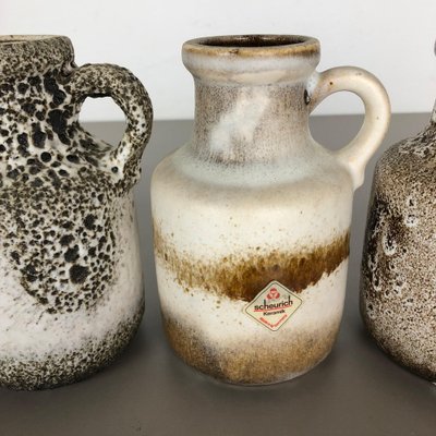 Vintage 414-16 Pottery Fat Lava Vases from Scheurich, Germany, Set of 5-QZ-1052913