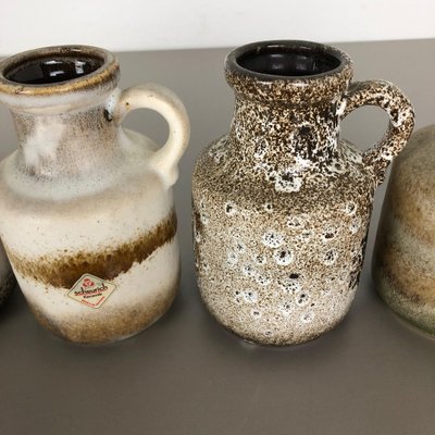 Vintage 414-16 Pottery Fat Lava Vases from Scheurich, Germany, Set of 5-QZ-1052913