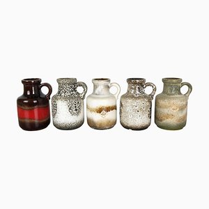 Vintage 414-16 Pottery Fat Lava Vases from Scheurich, Germany, Set of 5-QZ-1052913