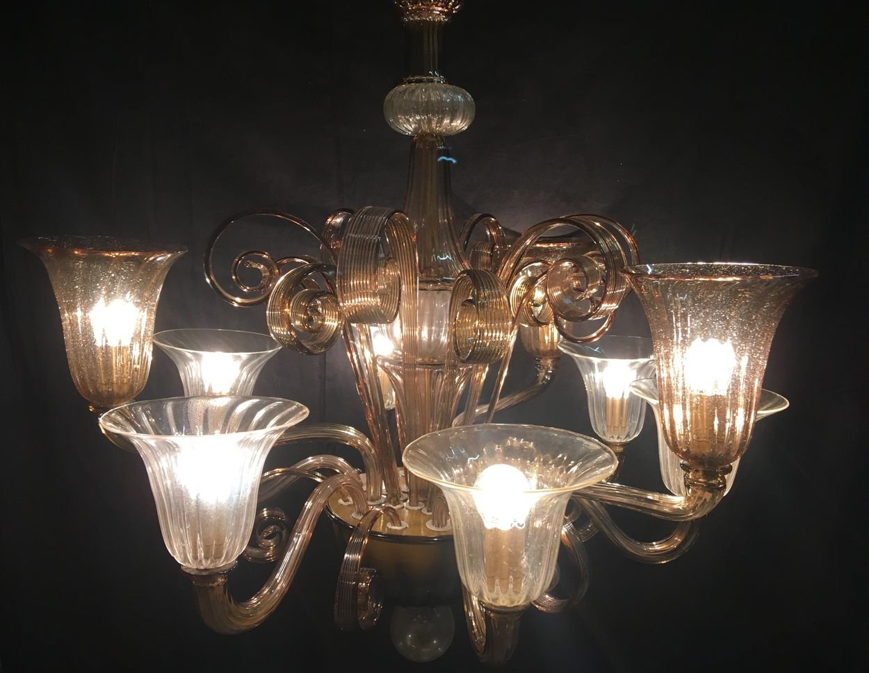 Vintage 9-Light Chandelier from Cesare Toso