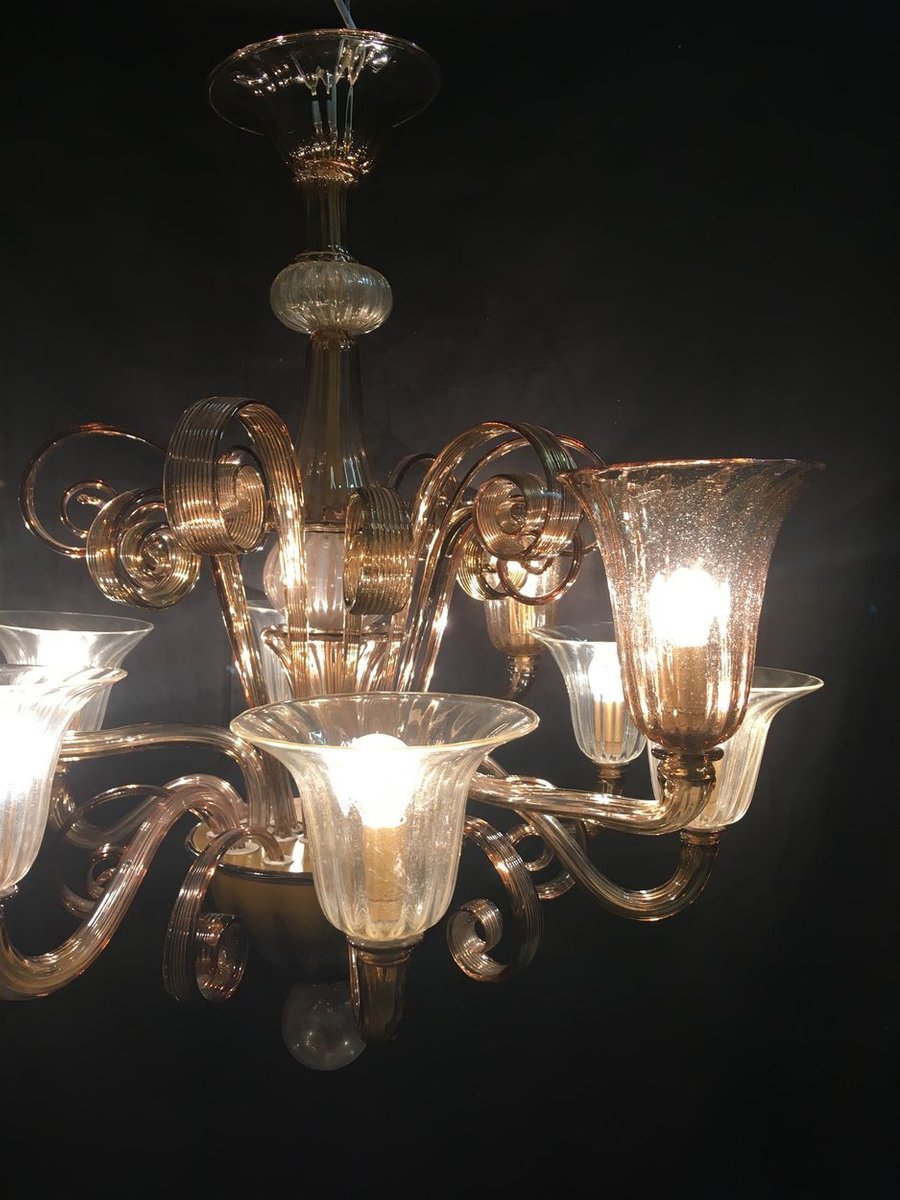 Vintage 9-Light Chandelier from Cesare Toso