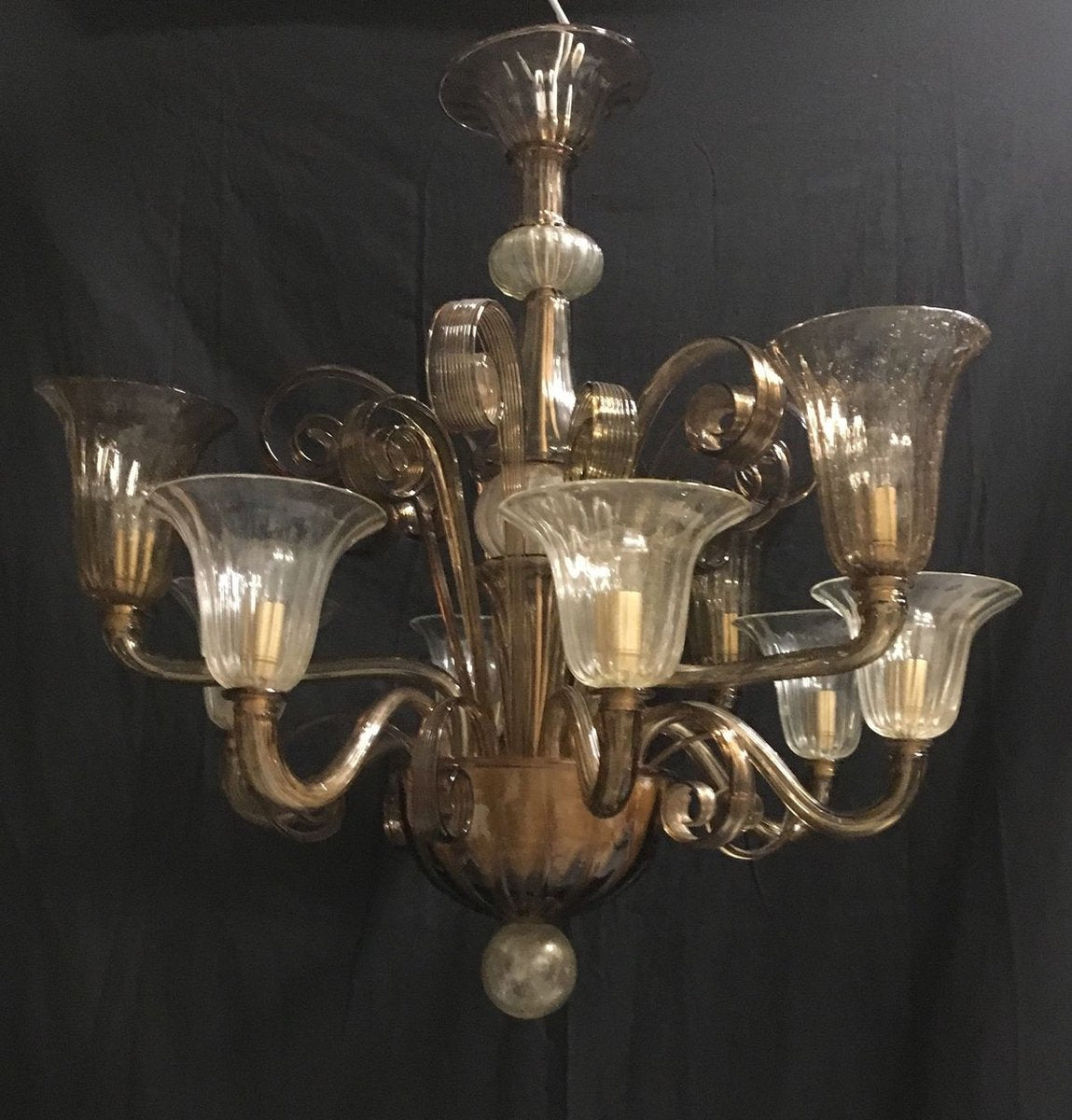 Vintage 9-Light Chandelier from Cesare Toso