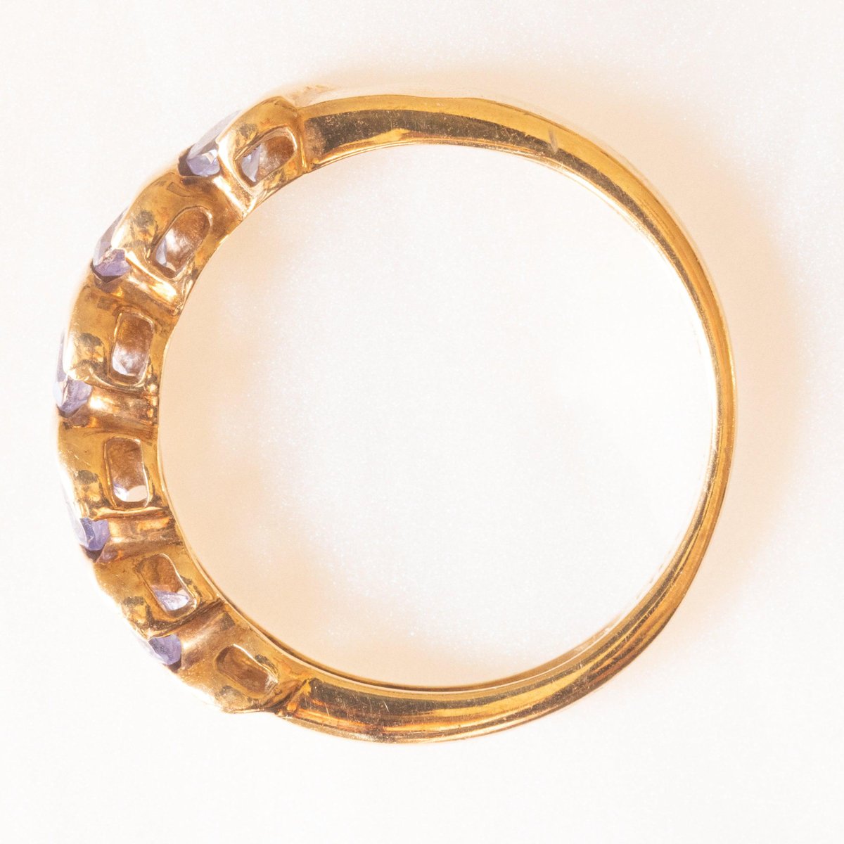 Vintage 9k Yellow Gold Band with Tanzanites, 2000s