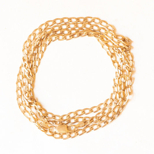 Vintage 9k Yellow Gold Curb Link Chain