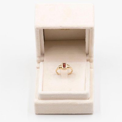 Vintage 9k Yellow Gold Garnet Ring-PPA-2019566