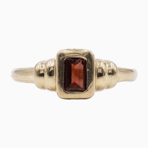 Vintage 9k Yellow Gold Garnet Ring-PPA-2019566