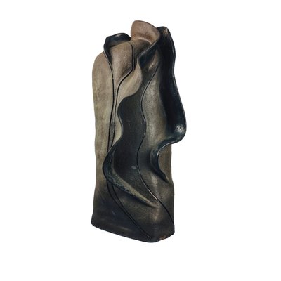 Vintage Abstract Black Glazed Ceramic Vase, 1970s-UWE-1784177